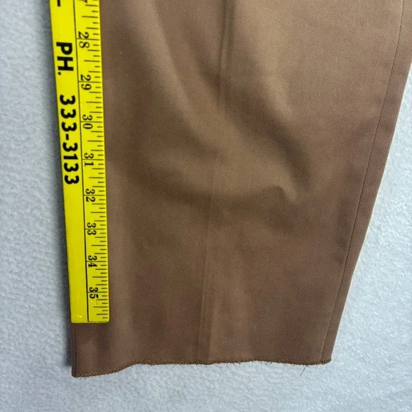 VTG Facconable Chino Pants Mens 38x38 Brown Albert Goldberg Open Hem Pleated NWT - Picture 6 of 7
